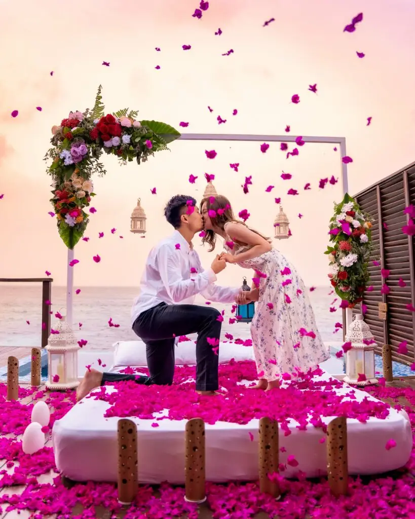 Honeymoon couple in the Maldives