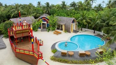 Kids club pool and pirate ship play area